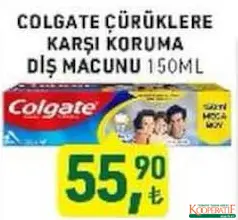 COLGATE ÇÜRÜKLERE KARŞI KORUMA DİŞ MACUNU 150 ML fiyat ve kampanya bilgisi